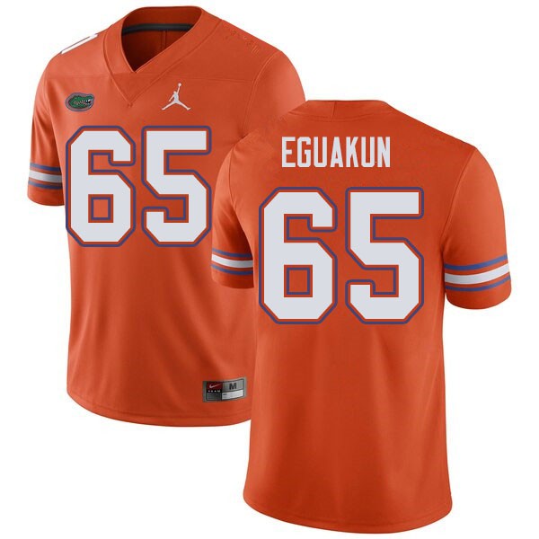 Jordan Brand Men #65 Kingsley Eguakun Florida Gators College Football Jerseys Orange